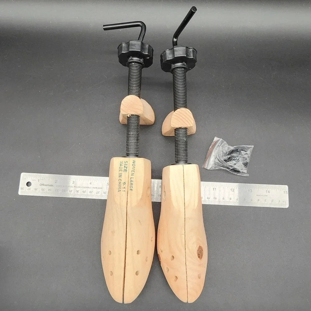 Unbranded 9-11 Tan Wood 2-Way Shoe Stretcher Women Large Width Length Adjustable